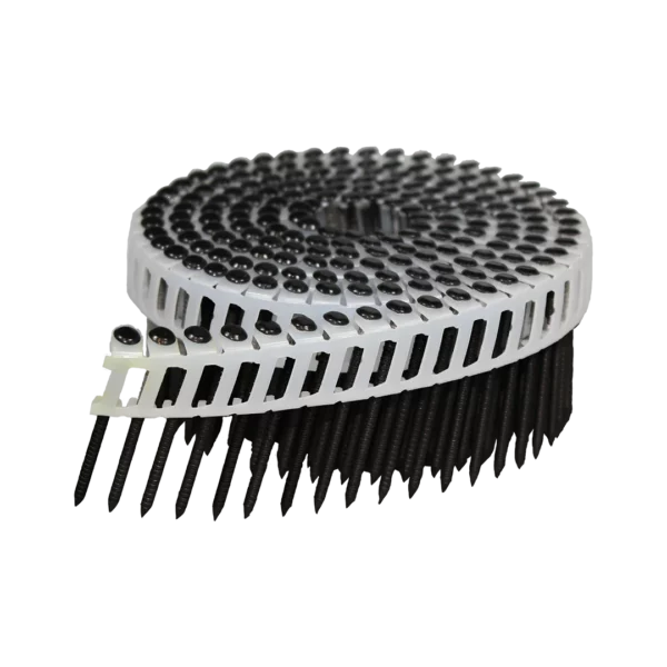 Plastic verbonden rolnagels RVS zwart met bolkop gevlakt