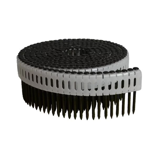 Plastic verbonden rolnagels 0º zwart thermisch verzinkt 2.5 x 50 mm ±5.8 mm bolkop gevlakt