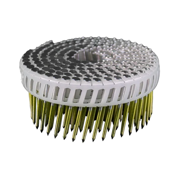 Plastic verbonden rolnagels extra gegalvaniseerd met platkop