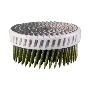 Plastic verbonden RVS rolnagels met schroef en ±7.0 mm bollenskop