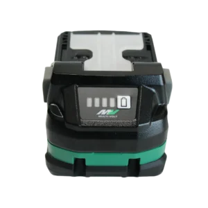 Voorzijde van de HiKOKI Multi Volt accu met laadindicator voor de NT1865DA W6Z
