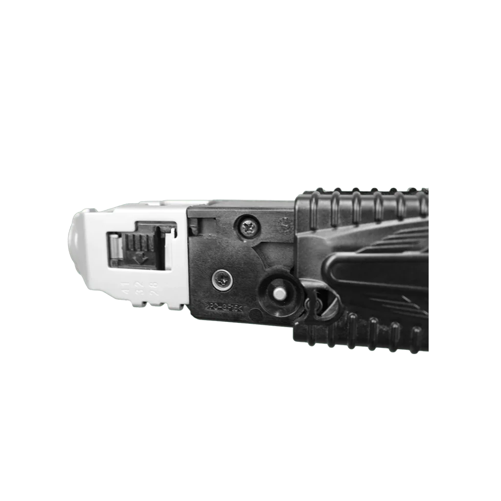 Neus en schroefinvoer van de HiKOKI WF18DSL U6Z bandschroefmachine op accu