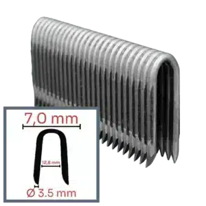 Draadkrammen op strip 3,5 x 40 mm thermisch verzinkt