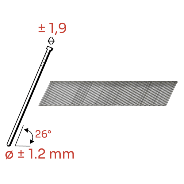 RVS FN18 brads 18 Gauge 26 graden